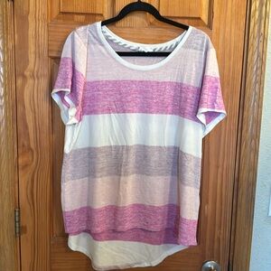 Pink striped Market & Spruce t shirt size XXL